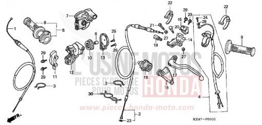 HANDLE LEVER/SWITCH/CABLE (CR125R4-7) CR125R4 de 2004